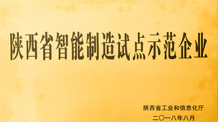 公司获评“陕西省智能制造试点示范企业”